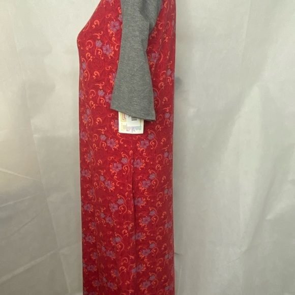 LulaRoe ladies t-shirt dress midi red & size XL NWT - Picture 6 of 15